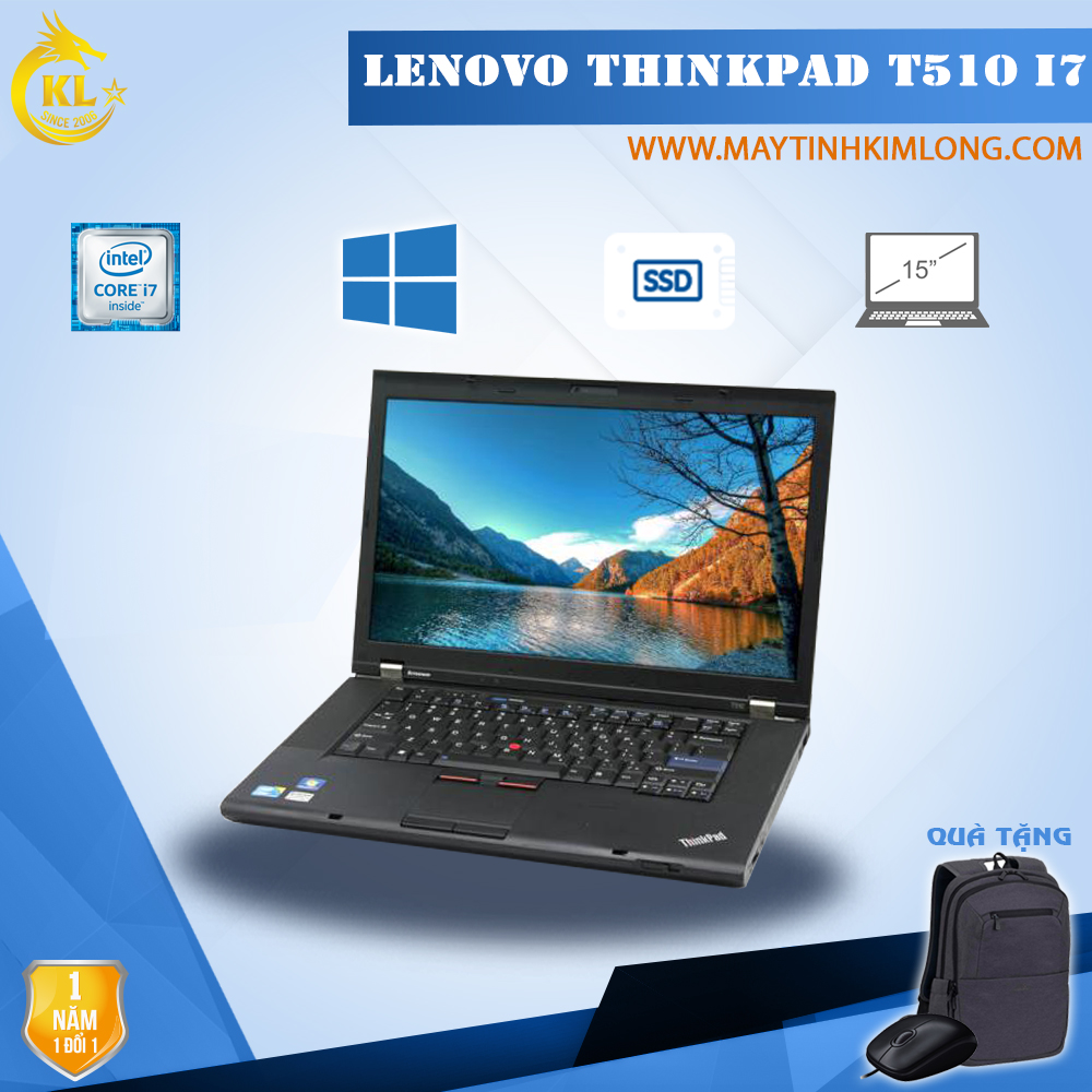 Laptop Lenovo ThinkPad T510 i7 3,33GHz/DDR3-4GB/SSD 120 GB